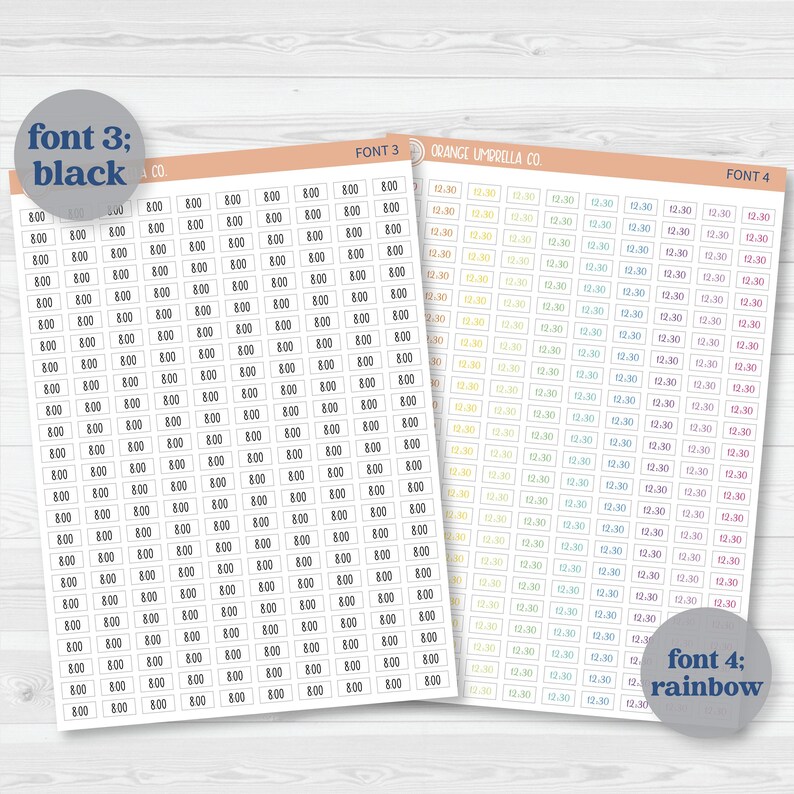 Autocollants personnalisés pour agenda, choisissez votre police et vos couleurs, autocollants mats amovibles ** 1 fois par feuille*** (#customtime) image 2