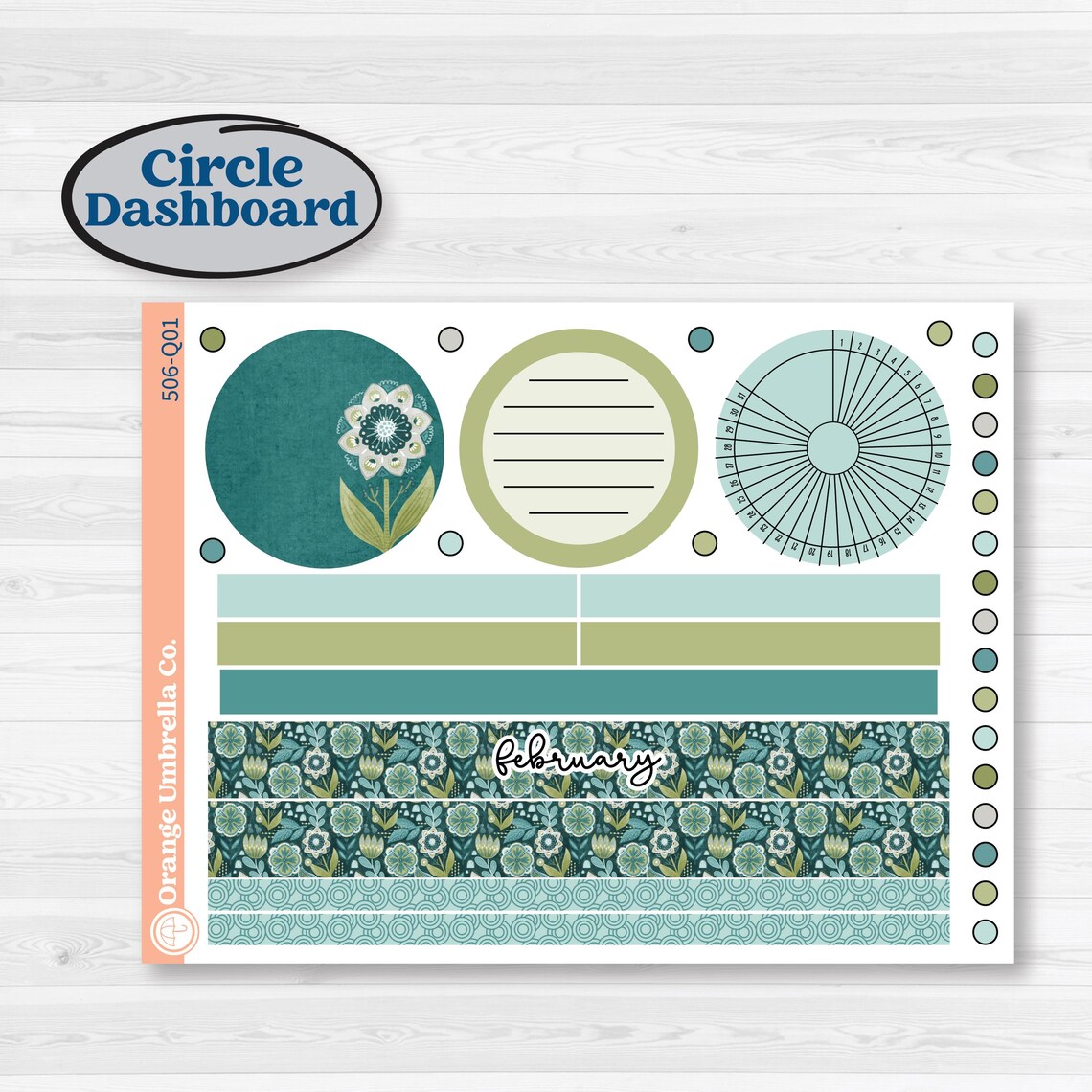 Soft Blue Florals Kit | 7x9 Plum Monthly & Dashboard Planner Kit ...
