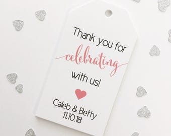 Wedding Thank you Tags, Wedding Favor Tags, Thank You for Celebrating with Us Tags (MLT-362)