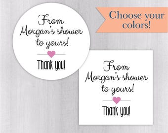Shower Stickers, Bridal Shower Favor Stickers, Baby Shower Favor Stickers, Shower Favor Labels (#067-WH)