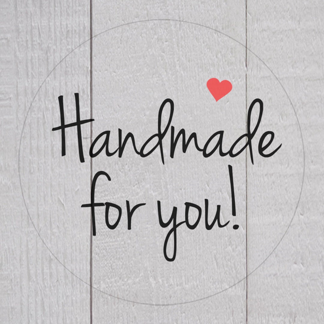 Handmade for You Sticker Transparent Handmade for You Labels Etsy