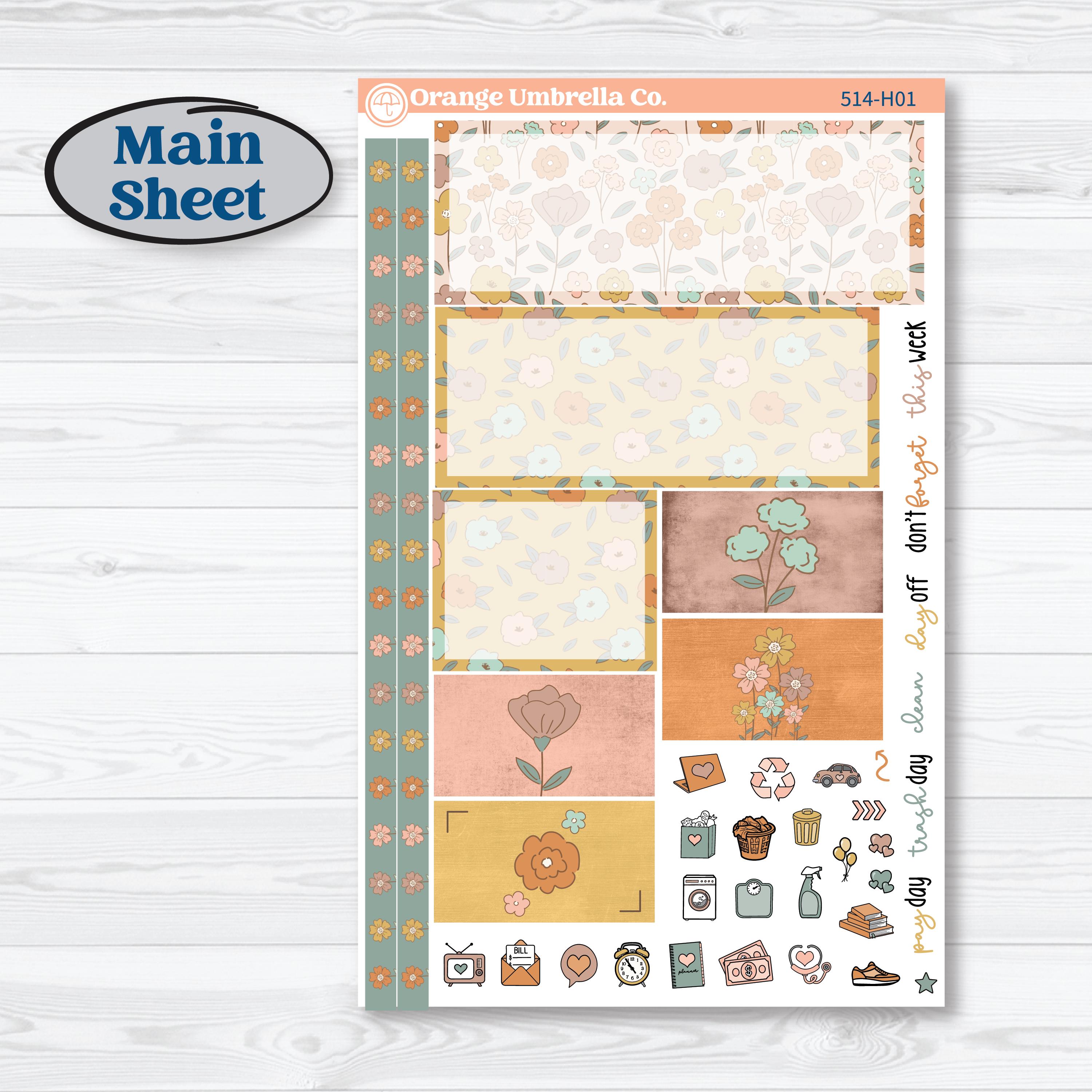 Early Spring Florals | Plum Vertical Priorities 7x9 Planner Kit ...