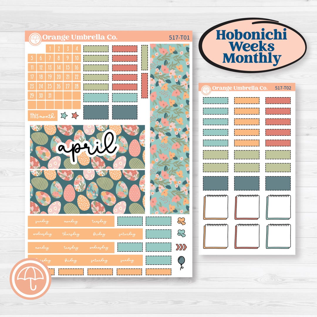 Easter Spring Kit | Hobonichi Weeks Monthly Planner Stickers | Easter ...