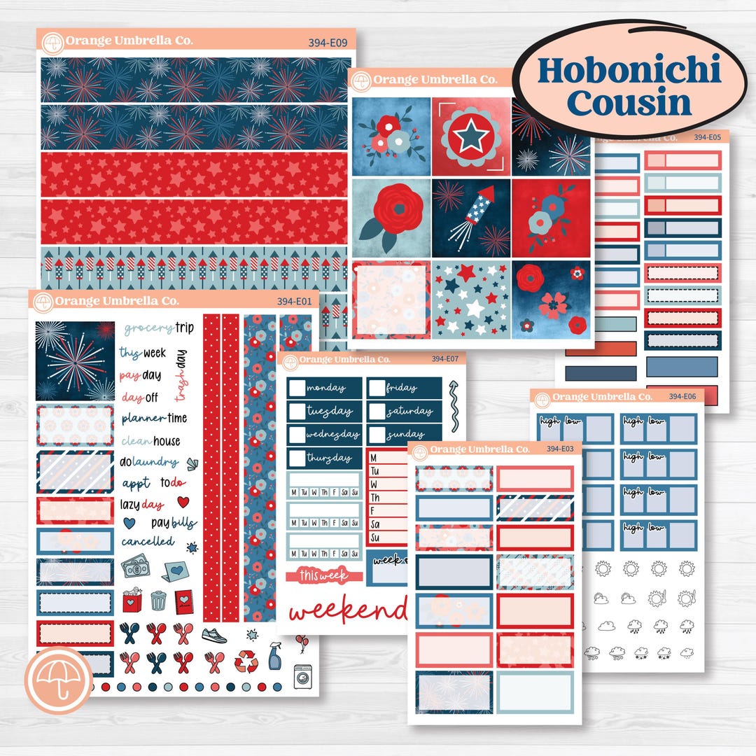Independence Day | 4th of July Kit | Hobonichi Cousin Weekly & Daily ...