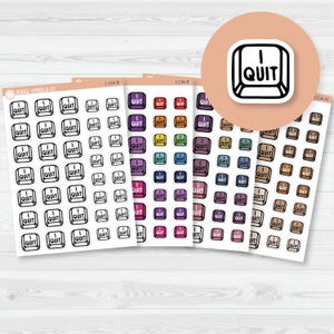 CLEARANCE | I Quit Keyboard Button Icon Planner Stickers | I-134
