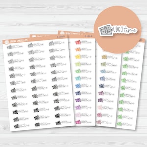 Budget Time Money Icon Script Planner Stickers | FC12 | E-189