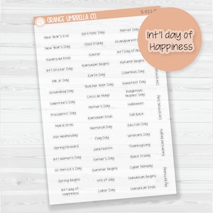 US Holiday Jen Plans Script Planner Stickers | FJP Clear Matte | S-011-BCM