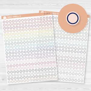 Outline Mini Circle Planner Stickers | Clear Matte | B-136-CM