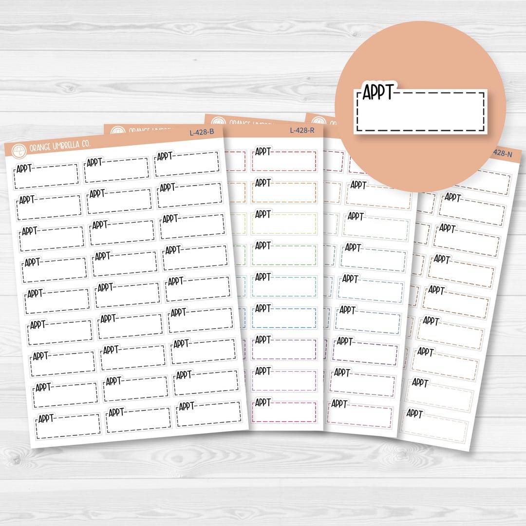 Appt Stitched Quarter Box Planner Stickers | L-428 - Etsy