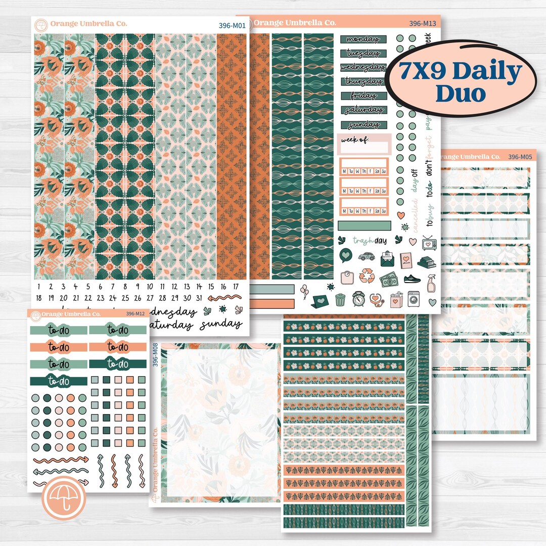 CLEARANCE | Floral Tropical Summer Kit | 7x9 Erin Condren Daily Duo ...