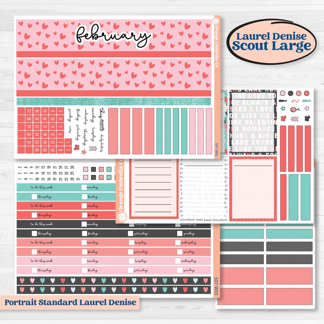 Sweet Valentine Florals | Laurel Denise Scout Large Planner Kit ...