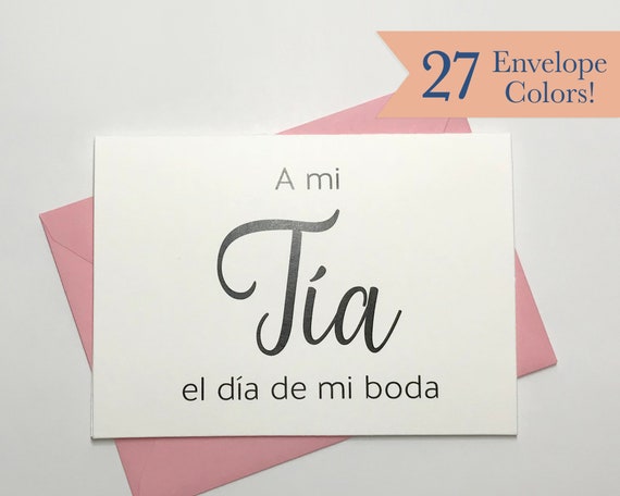 A Mi Tia el Dia de Mi Boda WC134-SW To My Aunt On My Wedding Day Wedding Day Card A Mi Tia el Dia de Mi Boda WC134-SW To My Aunt On My Wedding Day Wedding Day Card