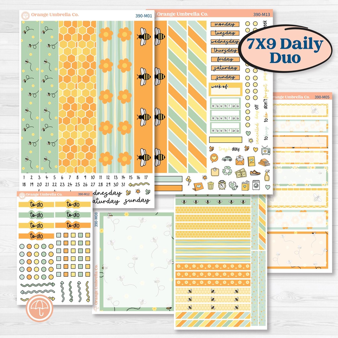 CLEARANCE | Bee Planner Kit | 7x9 Erin Condren Daily Duo Planner Kit ...
