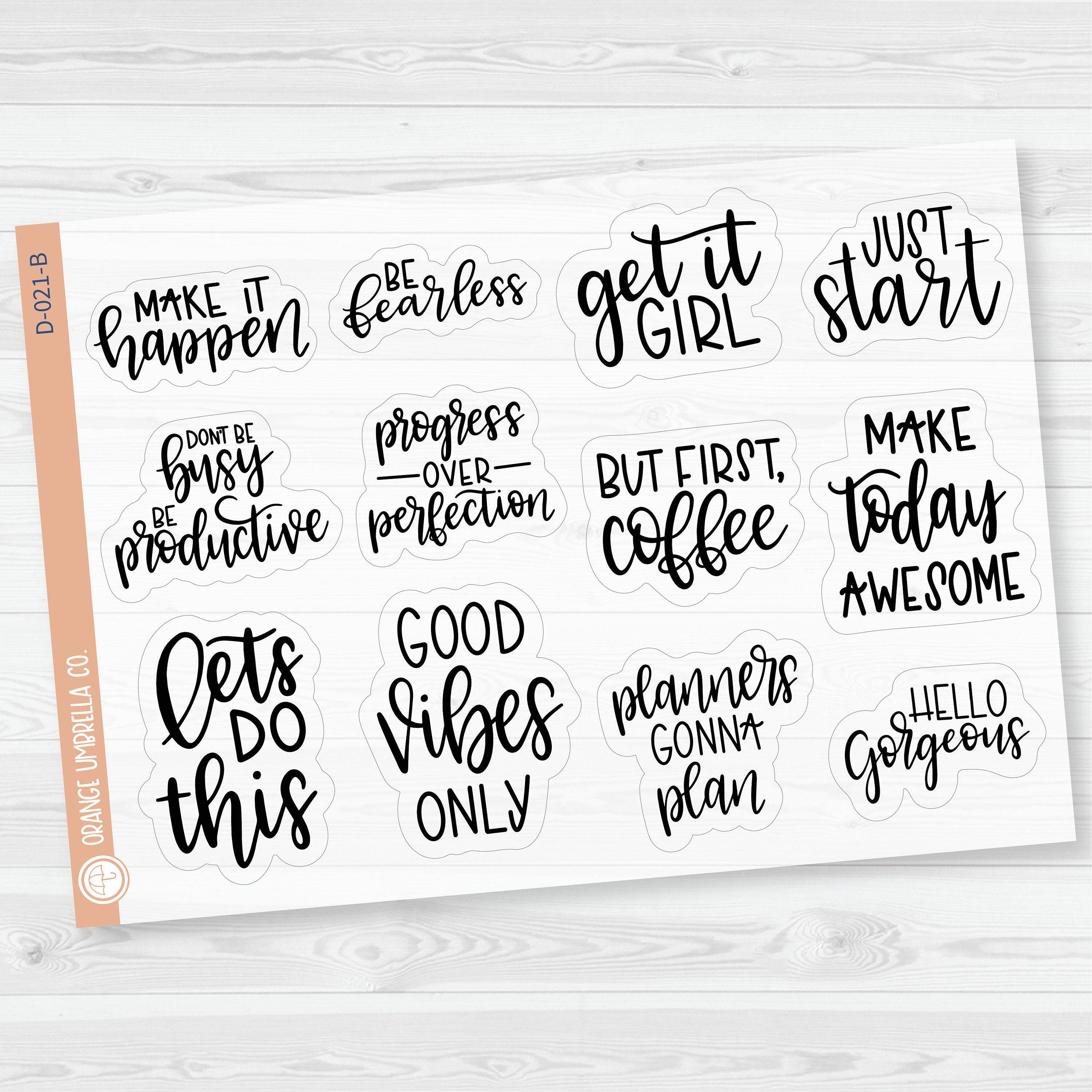 Motivational Deco Quotes Script Planner Stickers | F7 | D-021 - Etsy
