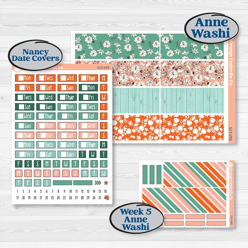 Playful March Florals | Laurel Denise Nancy Large & Anne Large Planner ...