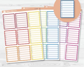 LIQUIDACIÓN / Barra lateral: Pegatinas para planificador semanal de hábitos, etiquetas en blanco para seguimiento, pegatinas de planificación con impresión a color (B-444/445/446)