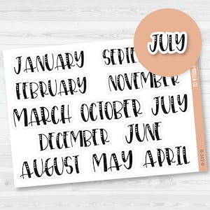 Month Name Planner Stickers | F1 | B-343-B