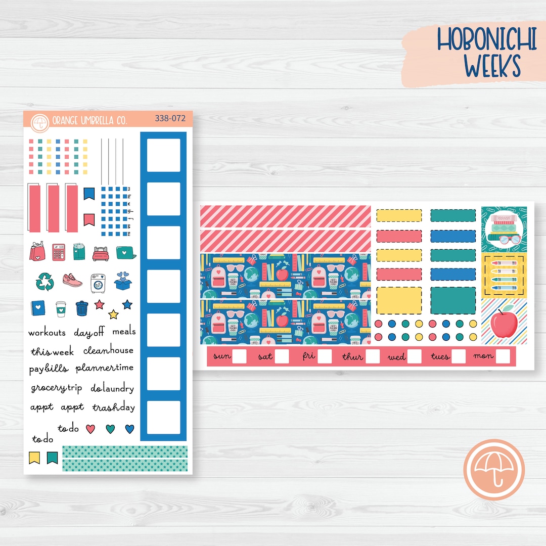 Back to School Hobonichi Weeks Planner Kit Stickers School Supplies 338 ...