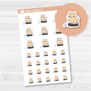 Spazz Cat Robot Vacuum/Runs Roomba Icon Planner Stickers | I-069