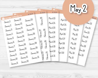 CLEARANCE | Dates of the Month Planner Stickers and Labels | F16 Print | B-748-753-B