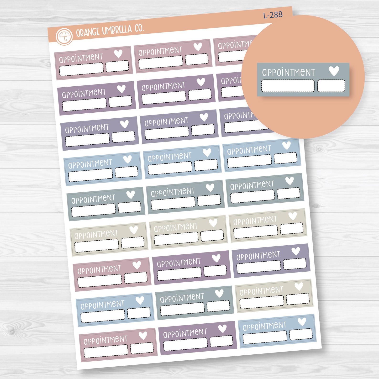 Appointment Quarter Box Script Planner Stickers | F3 Canvas Color | L ...