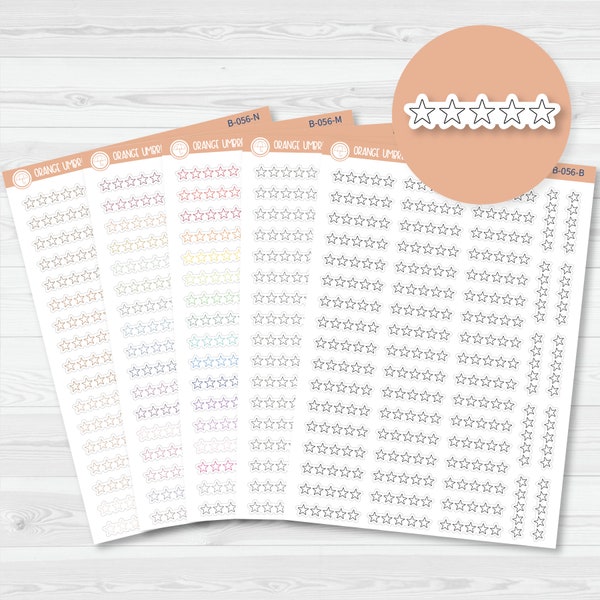 Star Rating - Movie and Book Icon Tracker Planner Stickers | B-056