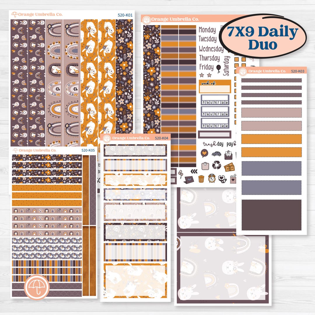 Playful Easter Bunnies | 7x9 Erin Condren Daily Duo Planner Kit ...