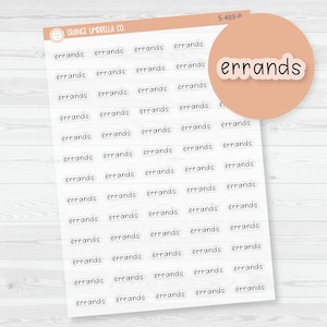 Errands Julie's Plans Script Planner Stickers and Labels | JF Clear Matte | S-489-BCM