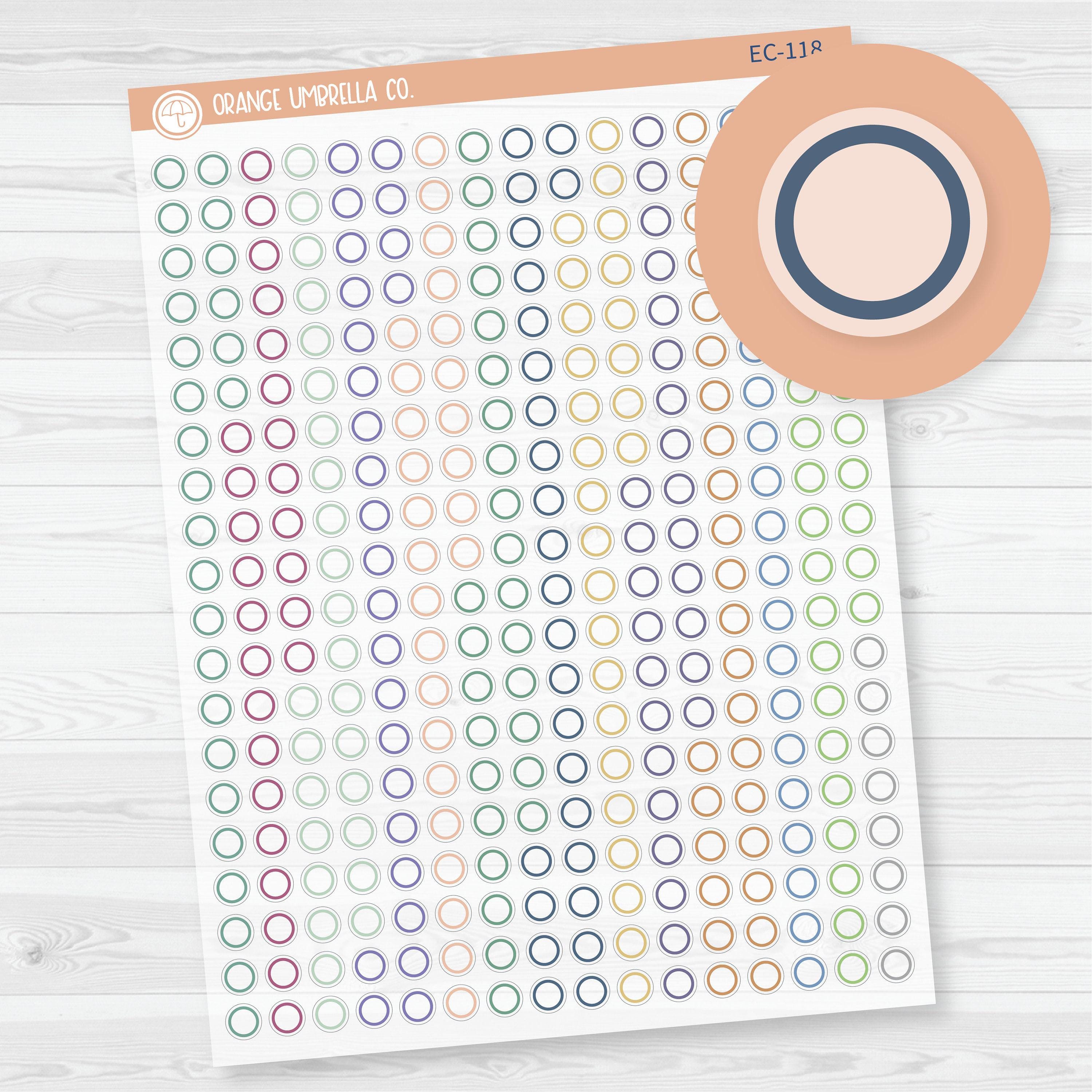 CLEARANCE | Erin Condren Colors Outline Mini Circle Planner Stickers ...