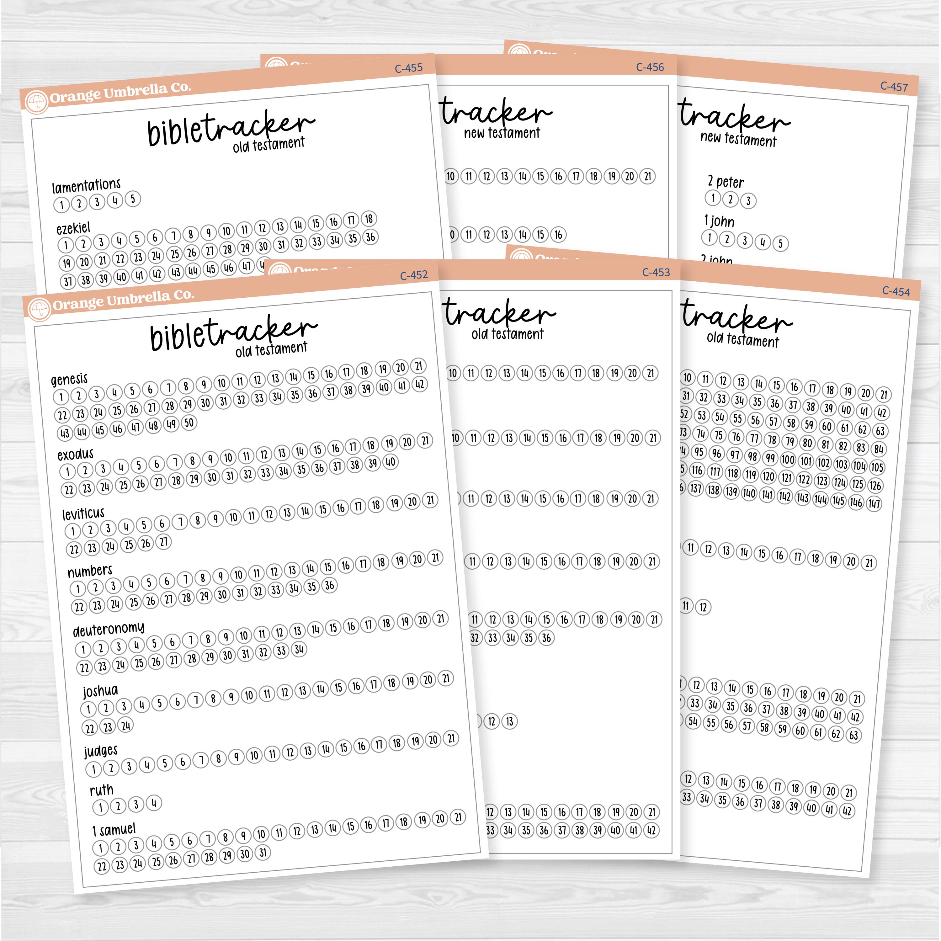 Bible Reading Tracker Dashboard | 7x9 Full Sheet Sticker | C-452 to C-457