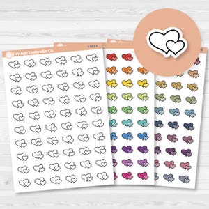 Hand Doodled Hearts Icon Planner Stickers | I-482