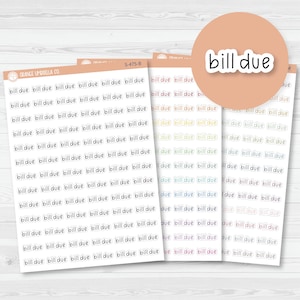 Bill Due Julie's Plans Script Planner Stickers and Labels | JF | S-475