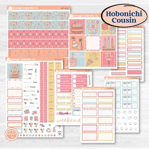 Birthday Planner | Hobonichi Cousin Weekly & Daily Planner Kit Stickers | Give Them Cake | KIT-367-E