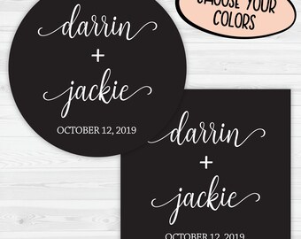 Wedding Stickers | Names and Date Wedding Sticker | Bridal Shower Stickers | Wedding labels | 612-SS