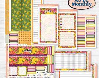 CLEARANCE | Spring or Summer Floral Kit | A5 Erin Condren Monthly & Dashboard Planner Kit Stickers | Flower Garden | KIT-381-V