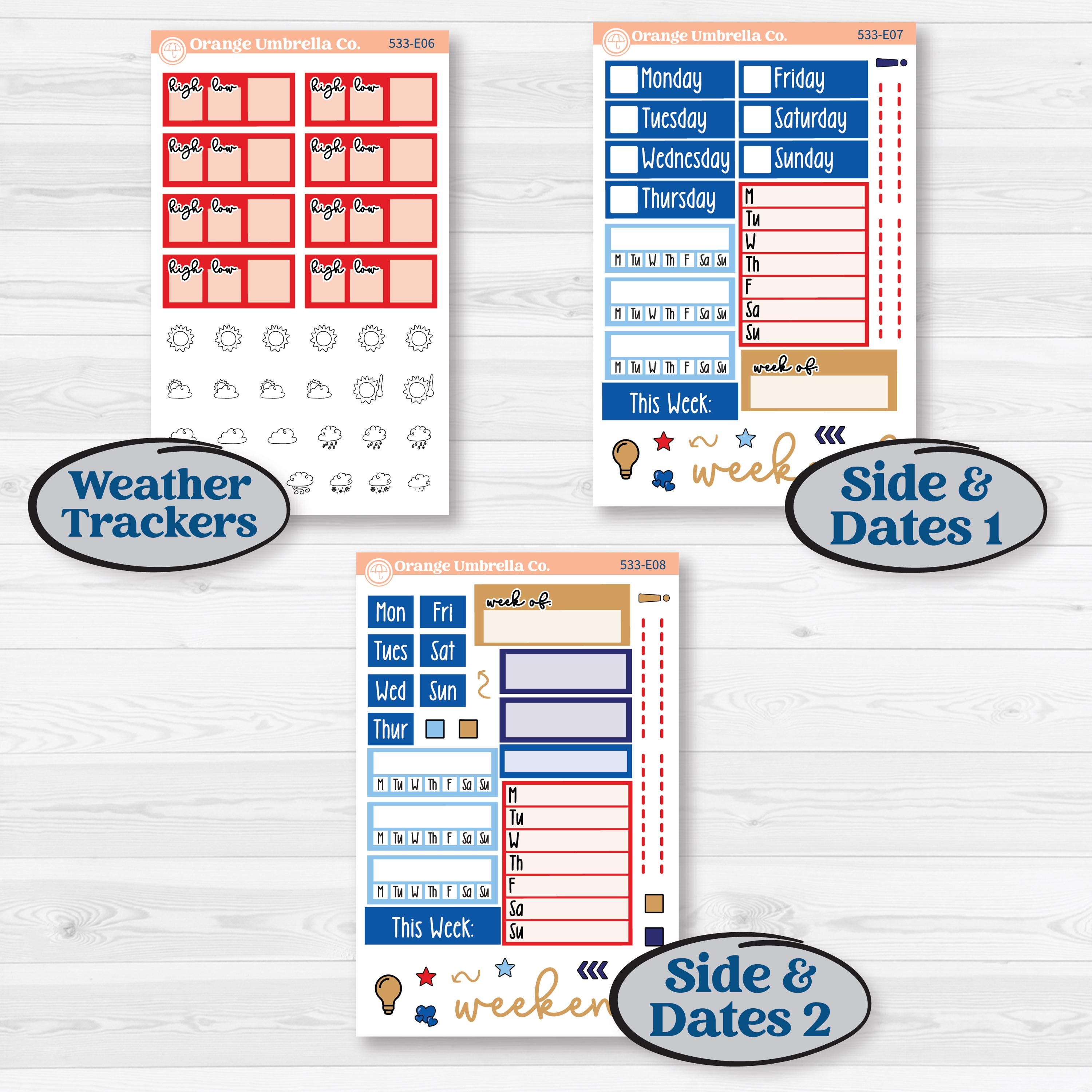 Fourth of July | Hobonichi Cousin Weekly + Daily Planner Kit Stickers ...