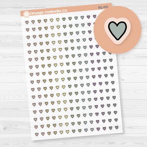 Tiny Kit Hearts Planner Stickers from Kits | Erin Condren Bouquet | Clear Matte | BQ-005-CM