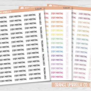 Staff Meeting Script Planner Stickers | F3 | S-211 / 903-052