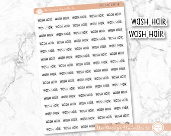 CLEARANCE | Wash Hair Script Planner Stickers and Labels | F3  | S-163-B / 915-071-001L-WH