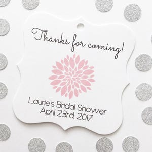 Bridal Shower Tags, Custom Bridal Shower Favor Tags, Mum Flower Favor Tags (FS-073) image 1