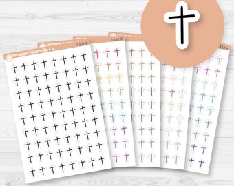 Micro Cross Church Icons Planner Stickers | Church Calendar Labels | I-152