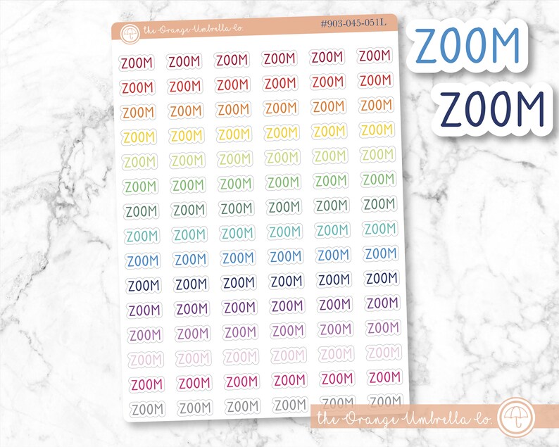 Zoom Meeting Planner Stickers Rainbow Color Printed Script Etsy