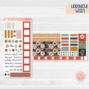CLEARANCE | Autumn Floral Kit | Hobonichi Weeks Planner Kit Stickers | Mallory | 346-071