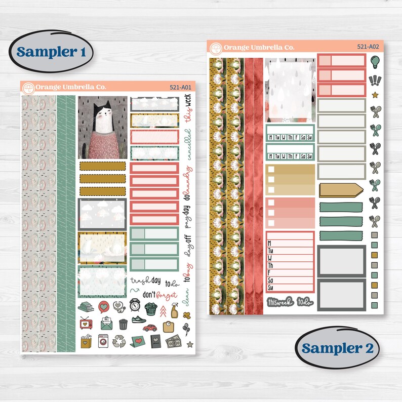 Rainy Day | Weekly Sticker Kit for Vertical Planners Like Erin Condren ...