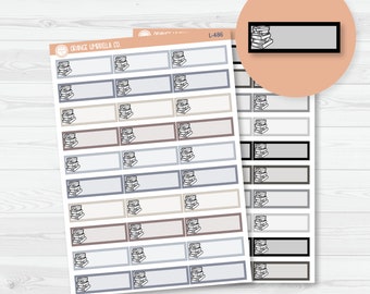 Book Stack / Reading Tracker Color Label & Icon Planner Stickers | L-486-L-487