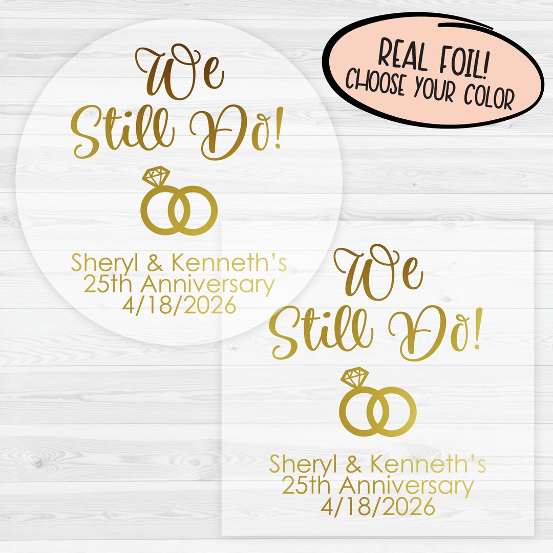 We Still Do Vow Renewal Stickers | Clear Transparent Color Foil ...