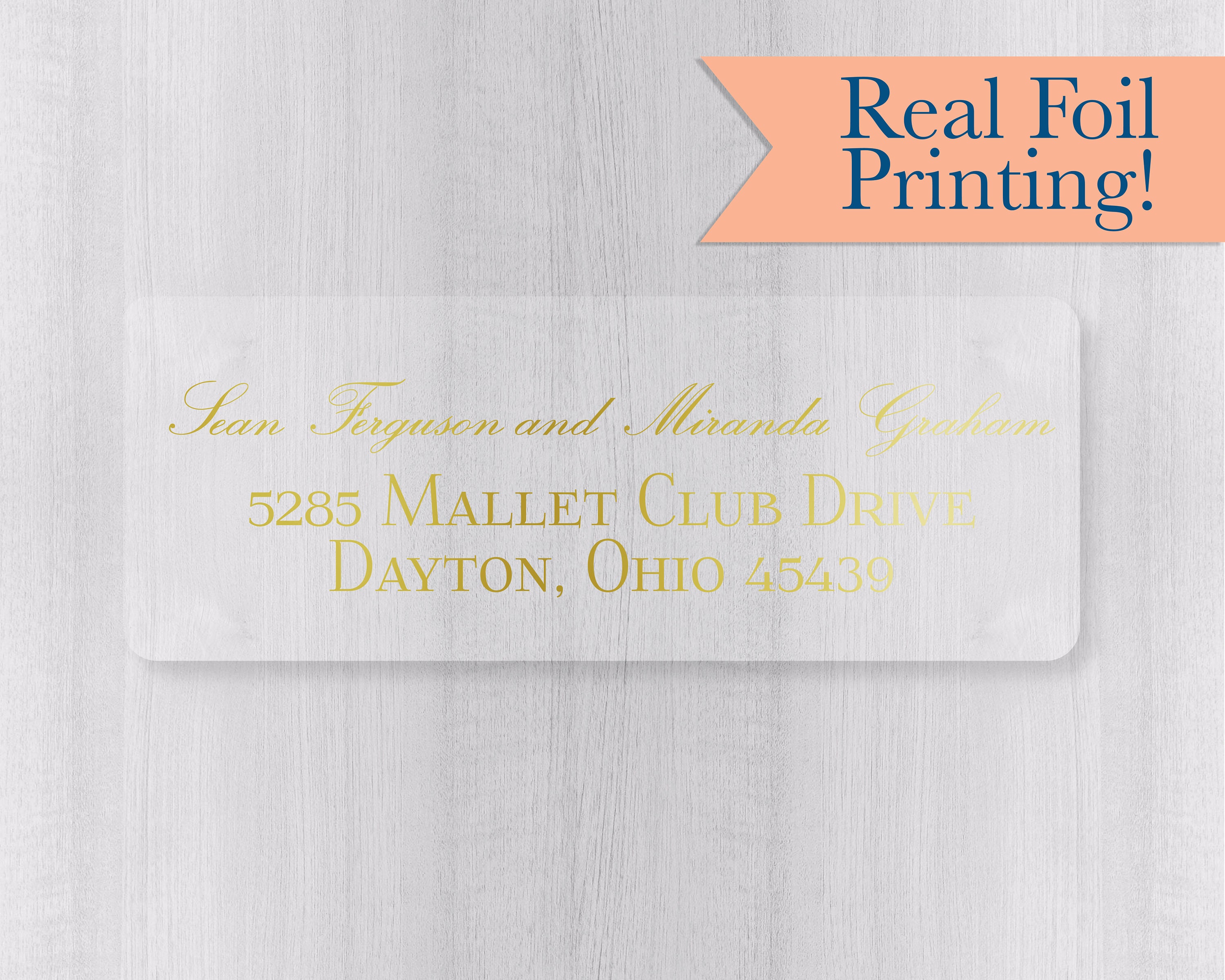 Gold or Color Foil Return Address Labels Clear Transparent Etsy
