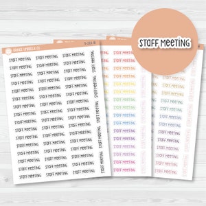 Staff Meeting Script Planner Stickers | F3 | S-211 / 903-052