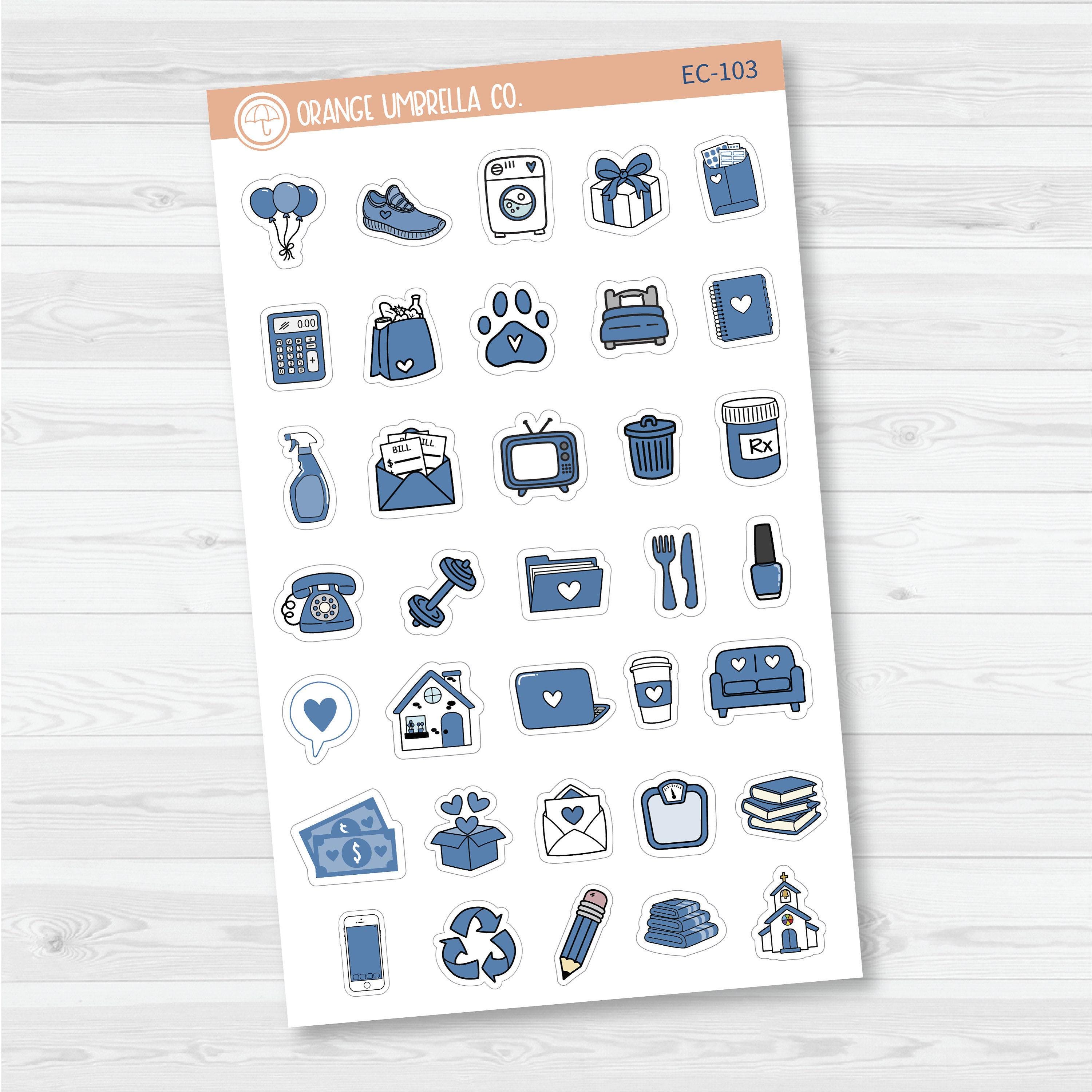 CLEARANCE | Doodle Icon Planner Stickers | for Erin Condren Evolve ...