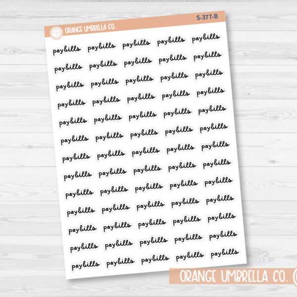 Bill Pay Stickers - Etsy